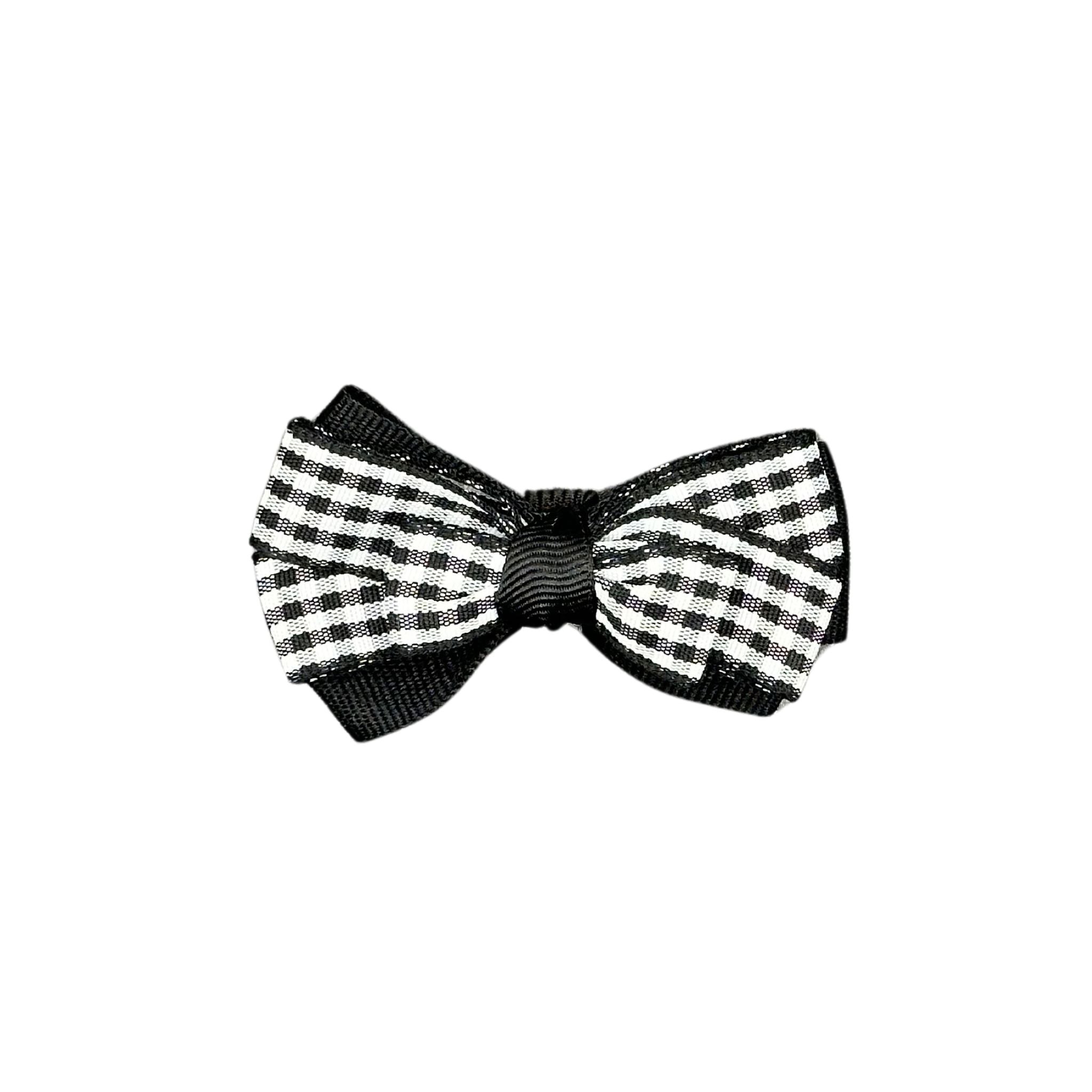 Cat Collar Bow: Plaid white/black cat collar bow