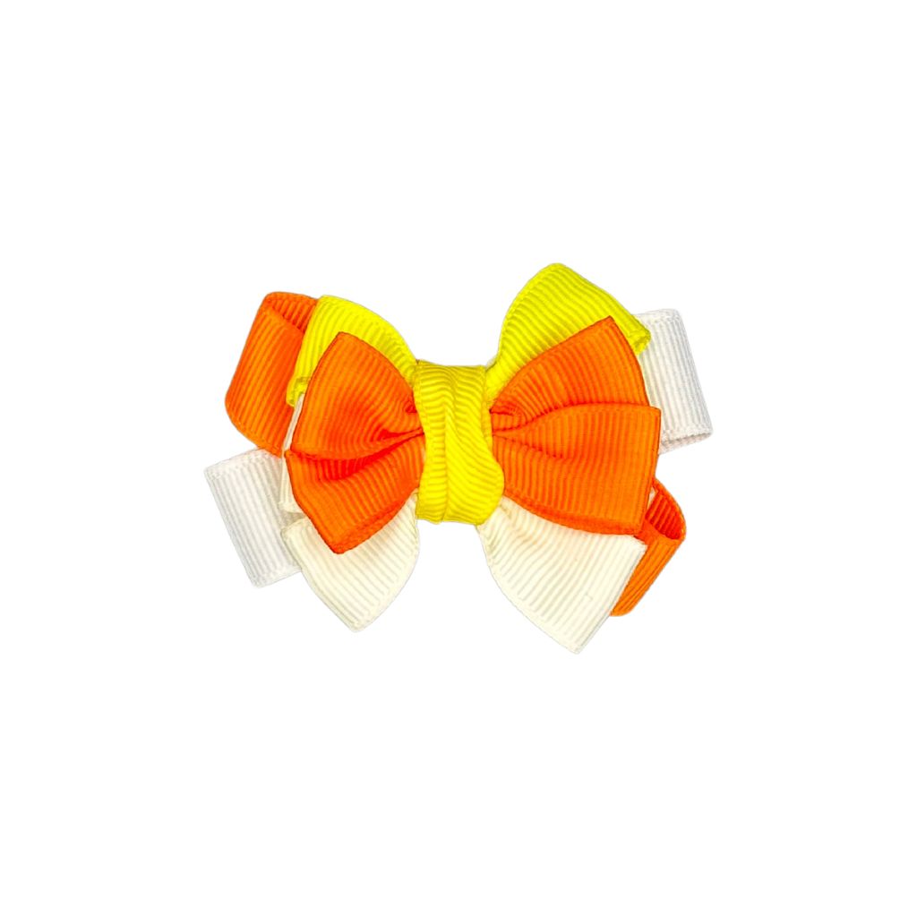 Cat Collar Bow: Candy Corn-Inspired Cat Collar Bow from Beloved Lily's Pet Company.