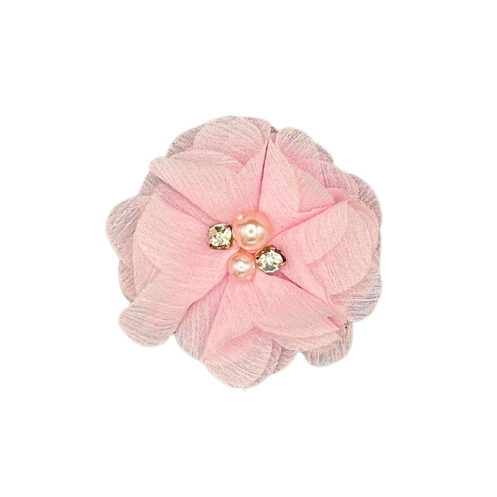 Cat Collar Bow: Chiffon Ribbon with Pearls and Diamonds Cat Collar Bow from Beloved Lily's Pet Company.