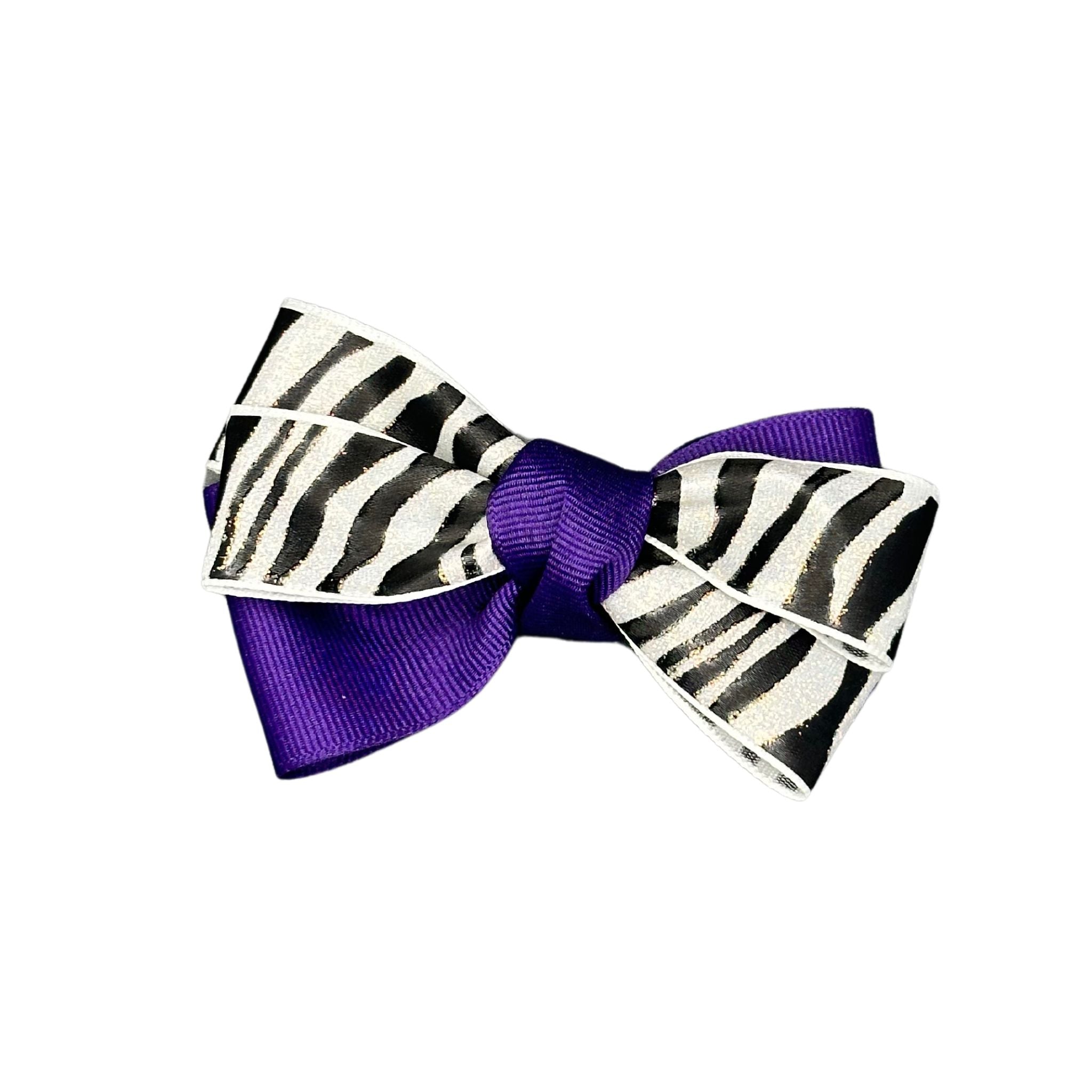Cat Collar Bow: Striped EDS Awareness Purple Cat Collar Bow