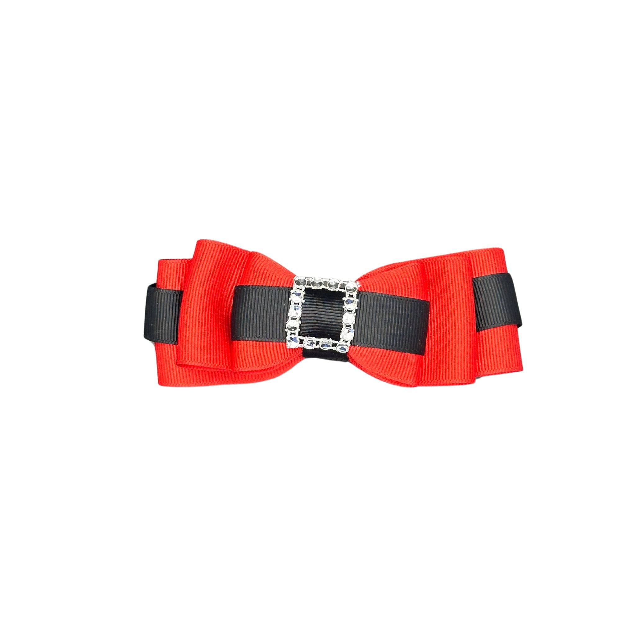 Dog Collar Bow: Red Santa dog collar bow