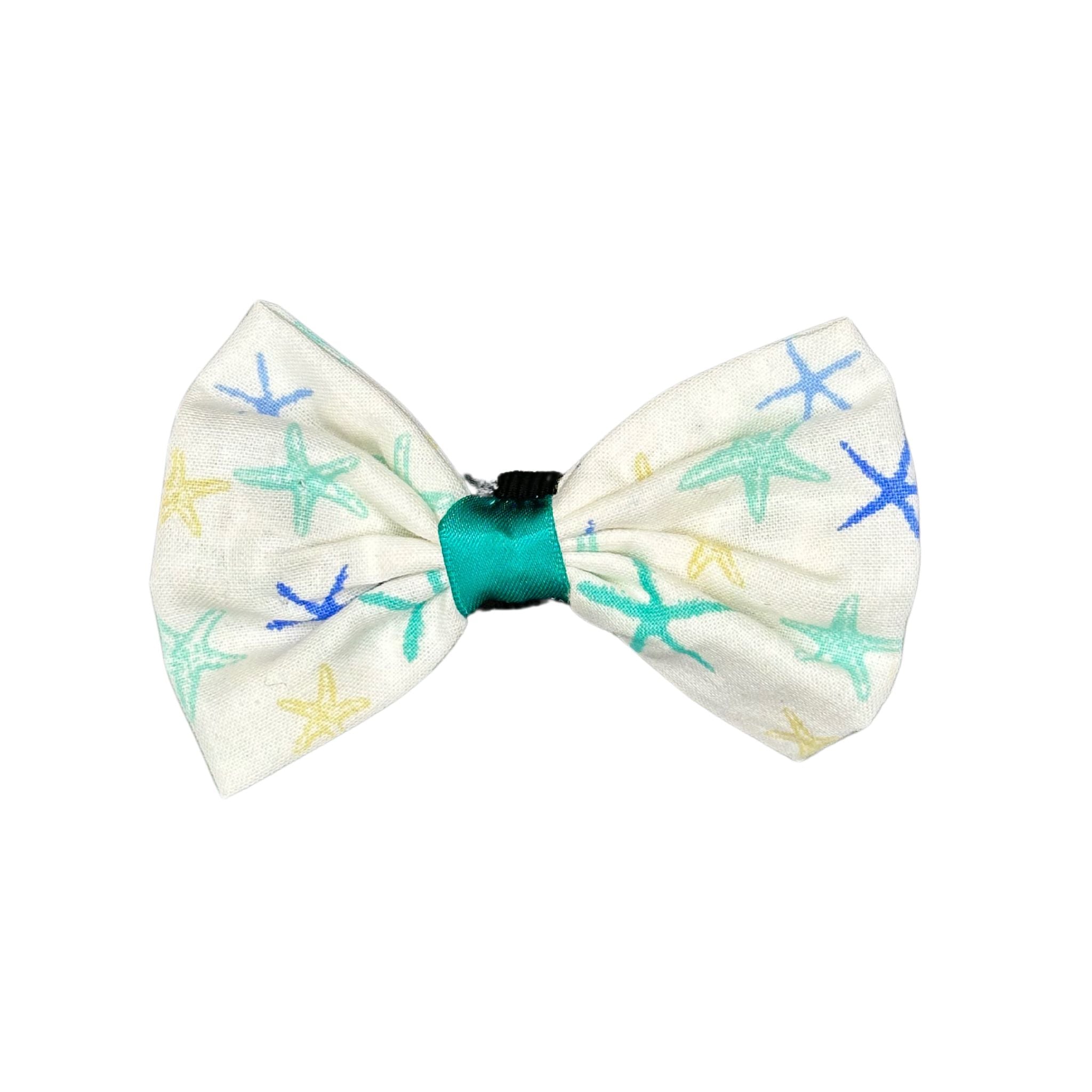 Dog Collar Bow: Ocean-inspired light colored Dog Collar Bow