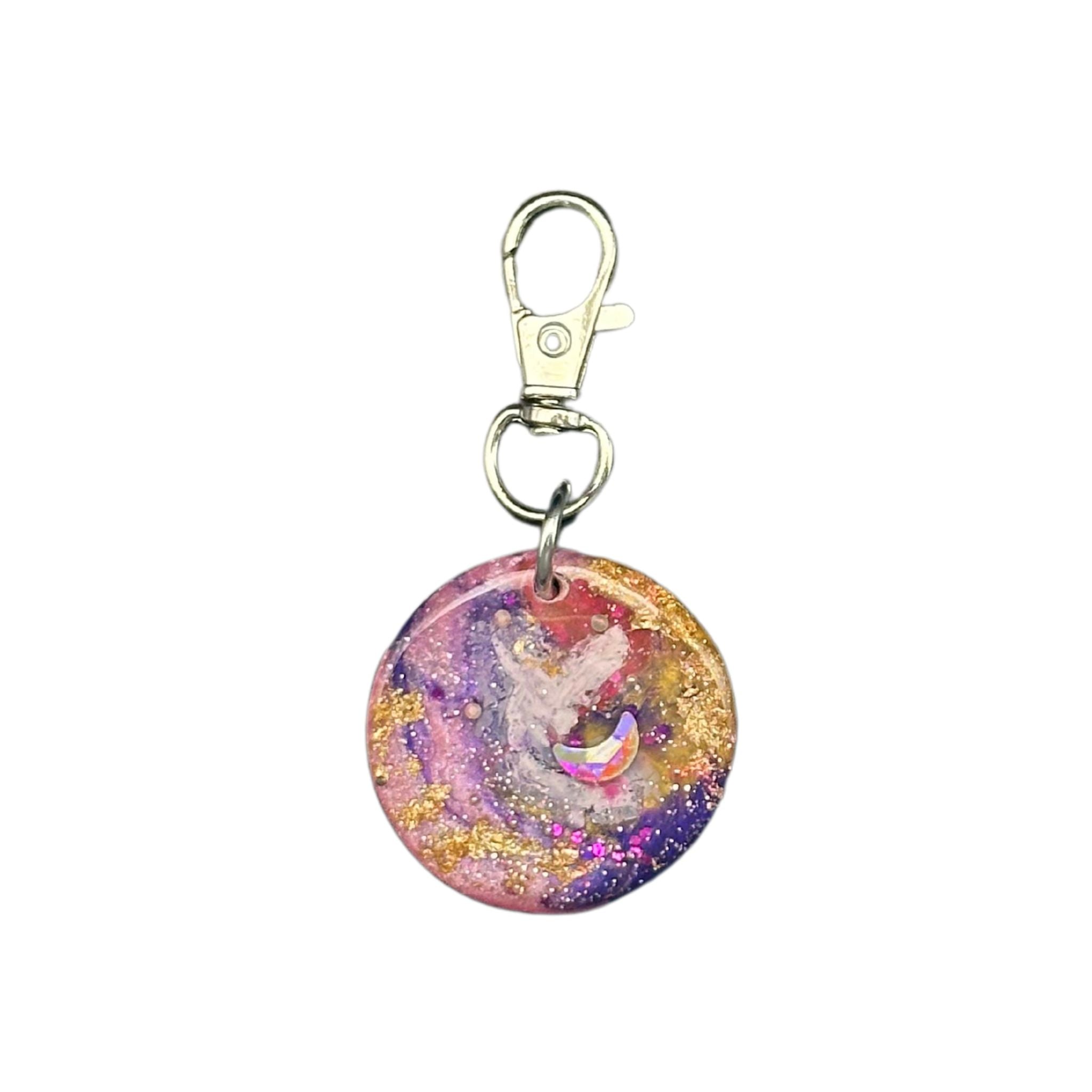 Brilliant Glow QR Code Pet ID Tag, displaying vibrant colors by day and glowing brightly at night, front and back views.