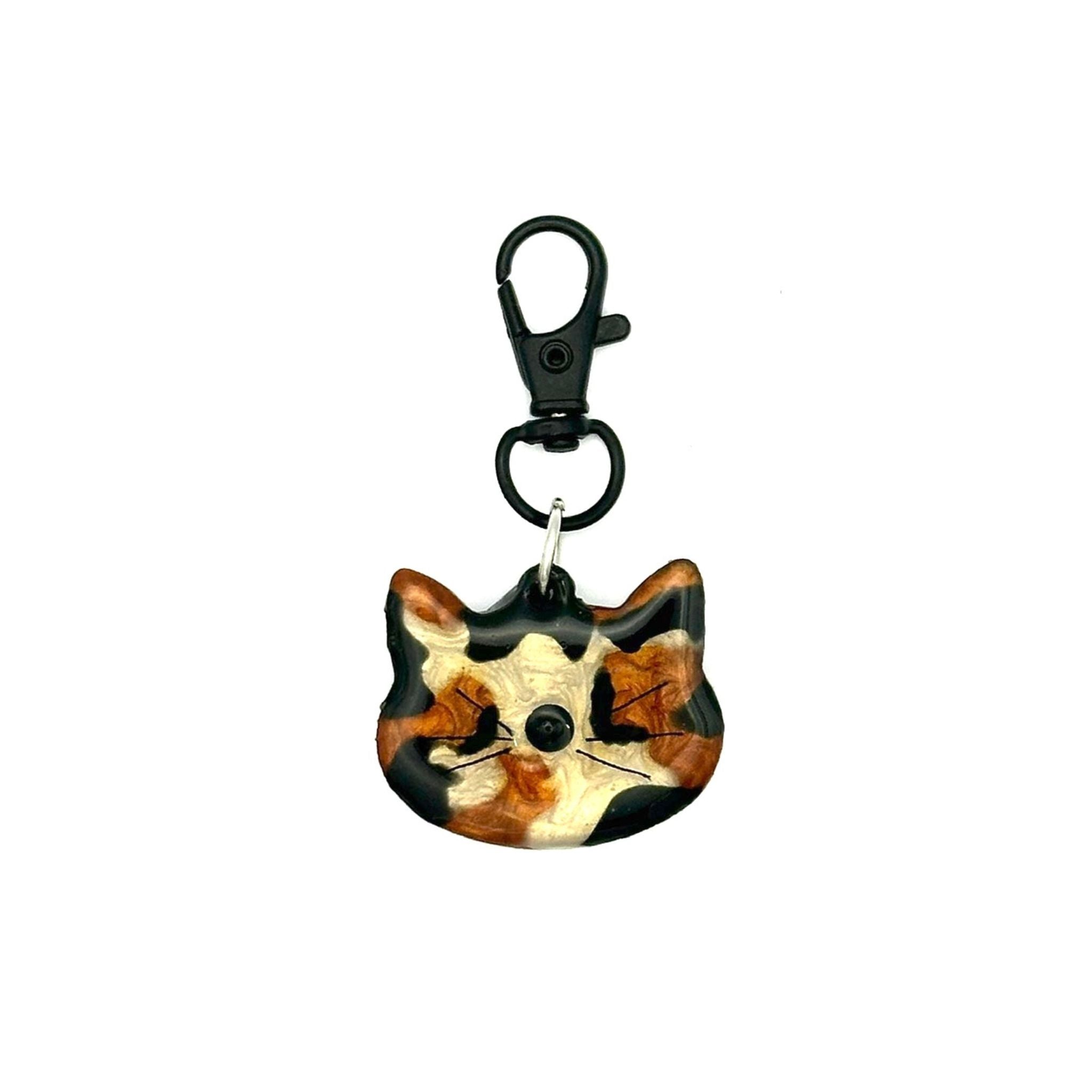 Pet ID Tag: Charming calico resin QR pet id tag for Dogs and Cats