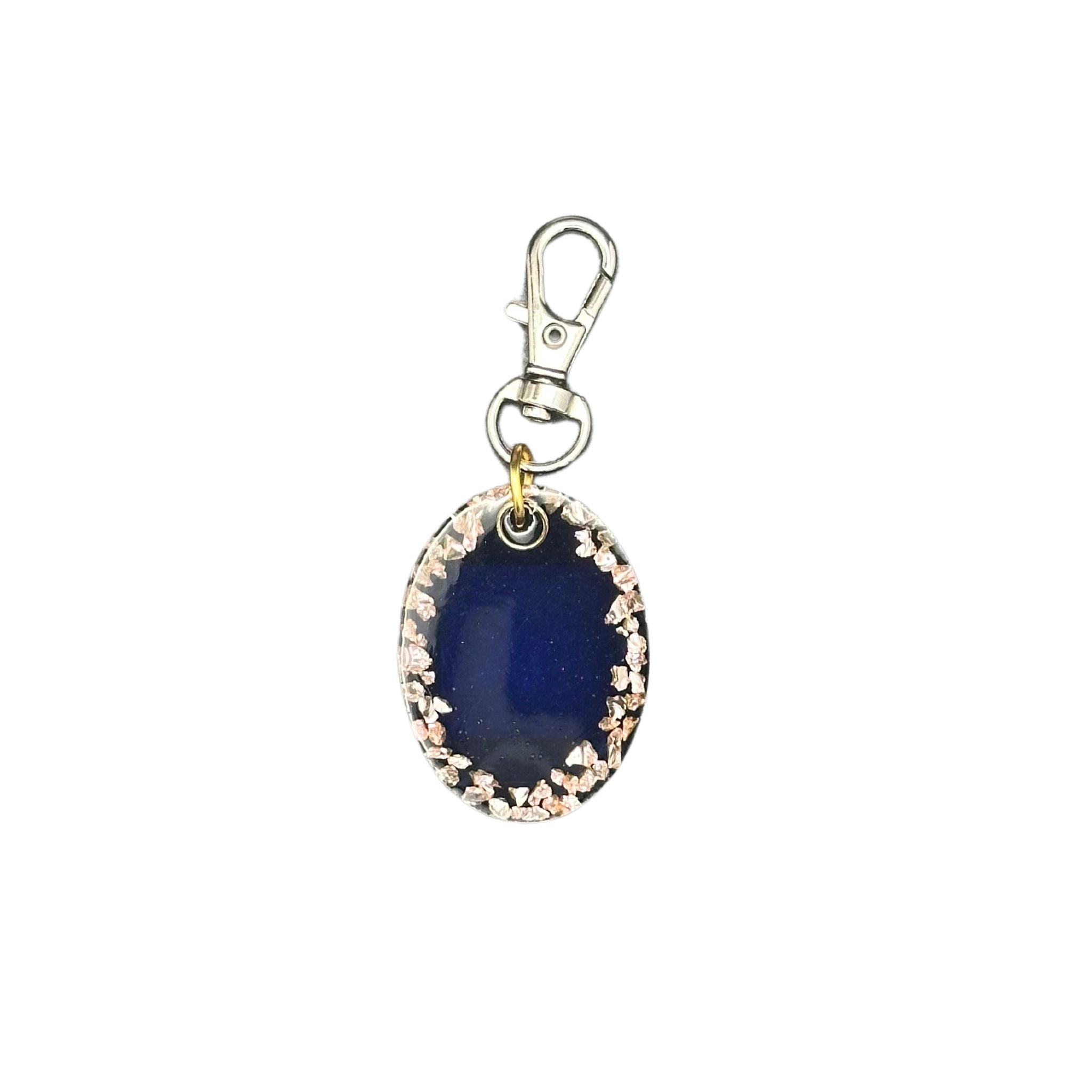 Pet ID Tag: Navy with gold rose mirror smart QR pet id tag , for cats and dogs 