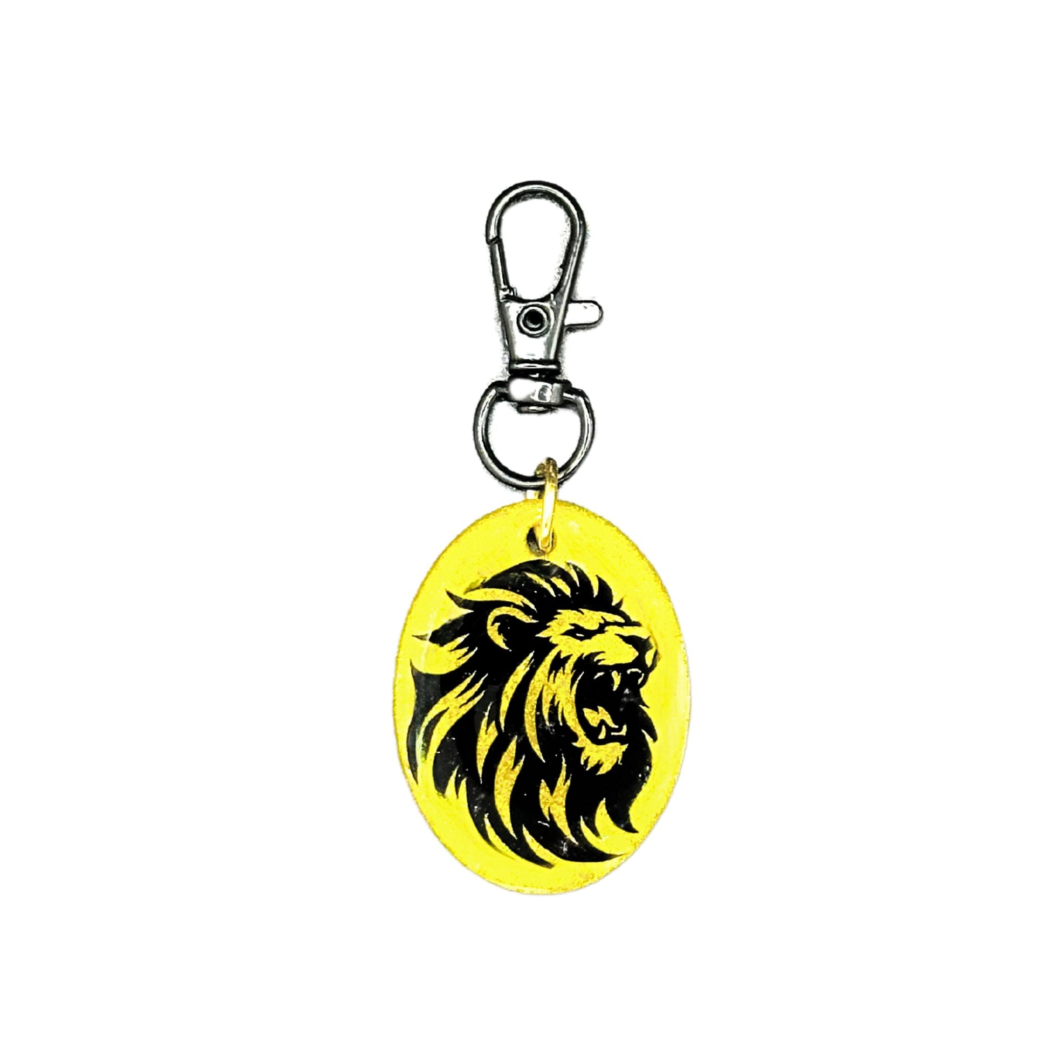 Pet ID Tag: Yellow Lion Smart QR Pet ID Tag for Dogs and Cats, linked to free pet profile.