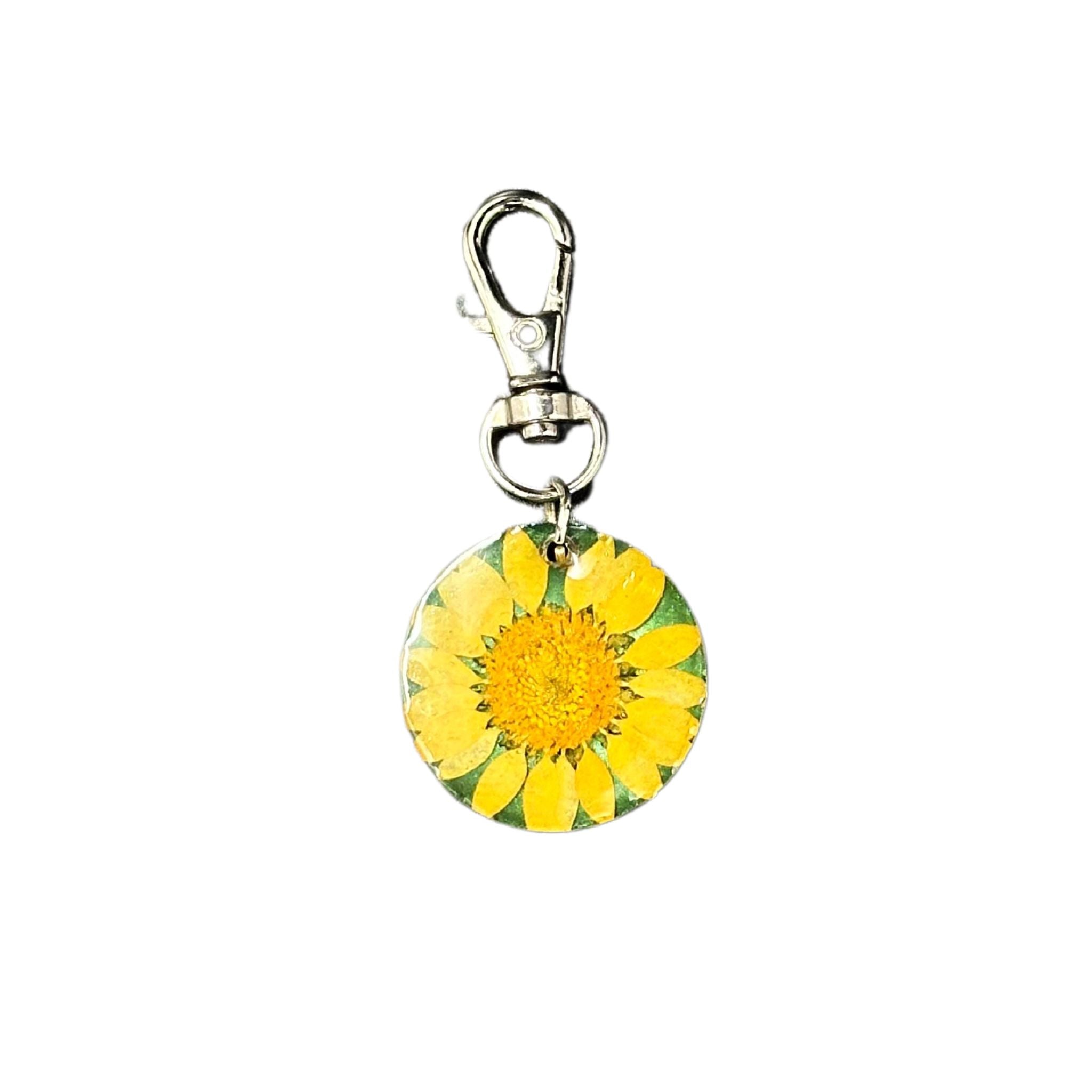Pet ID Tag: Yellow sunflower smart QR pet id tag for, cats and dogs collars